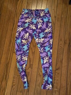 Lularoe Purple Retired Aladdin Genie Abu Raja Leggings Womens S/KIDS XL